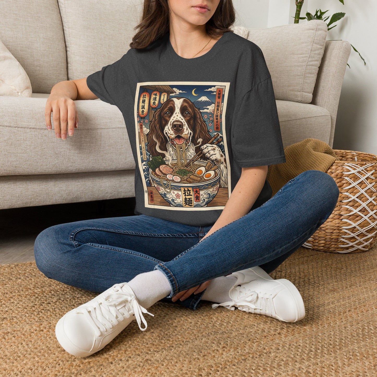 English Springer Spaniel Ramen Tee — Cute Dog Graphic T‑Shirt