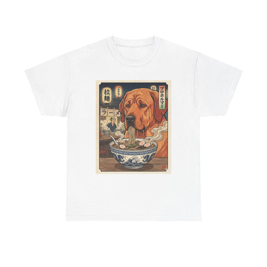 broholmer Ramen Dog Illustration T-Shirt | Vintage Japanese Style