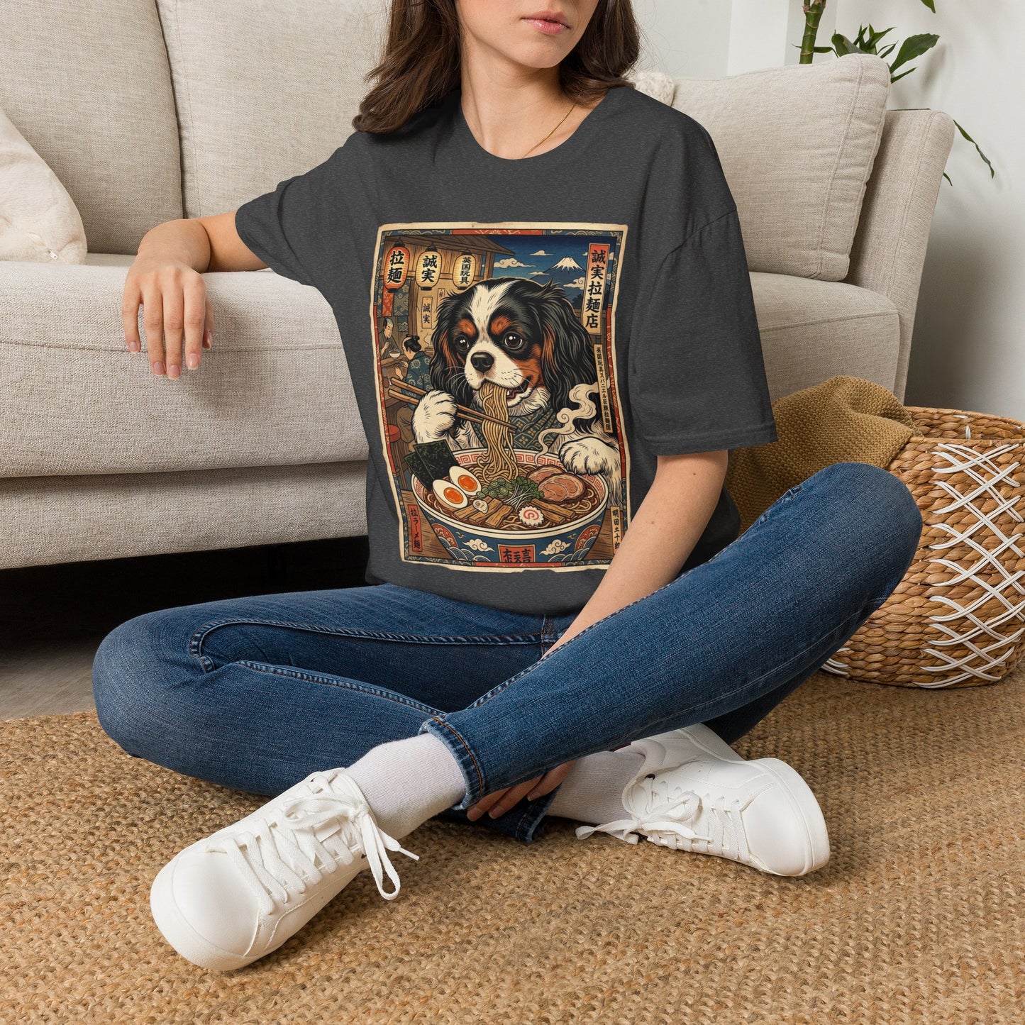 English Toy Spaniel Ramen Tee — Cute Dog Graphic T‑Shirt
