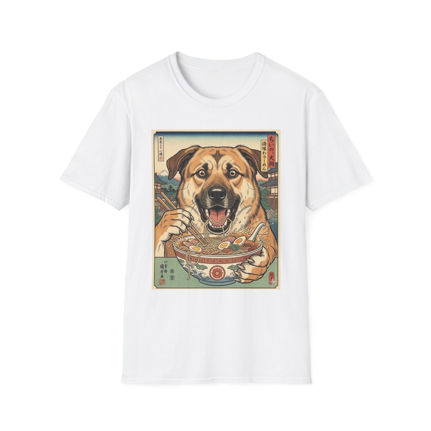 Chinook Dog Ramen Bowl T-Shirt | Japanese Vintage Style