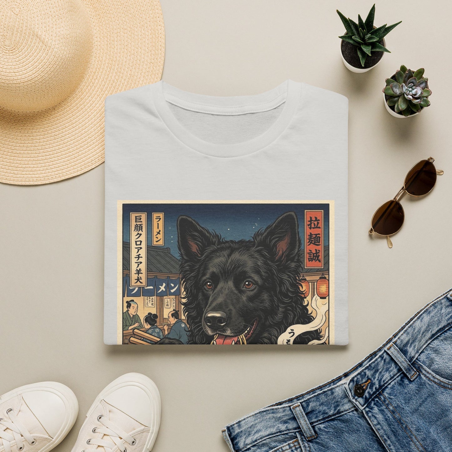Croatian Sheepdog  Ramen Bowl T-Shirt | Japanese Noodle Shop Art