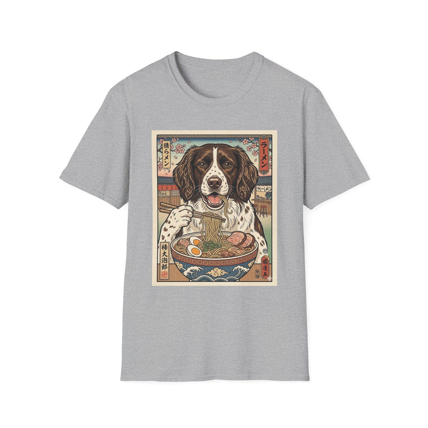 Drentsche Patrijshond Dog Ramen T-Shirt — Vintage Japanese Style Springer Spaniel Graphic Tee