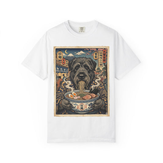 Bouvier des Ardennes Dog Illustration T-Shirt | Vintage Japanese Style