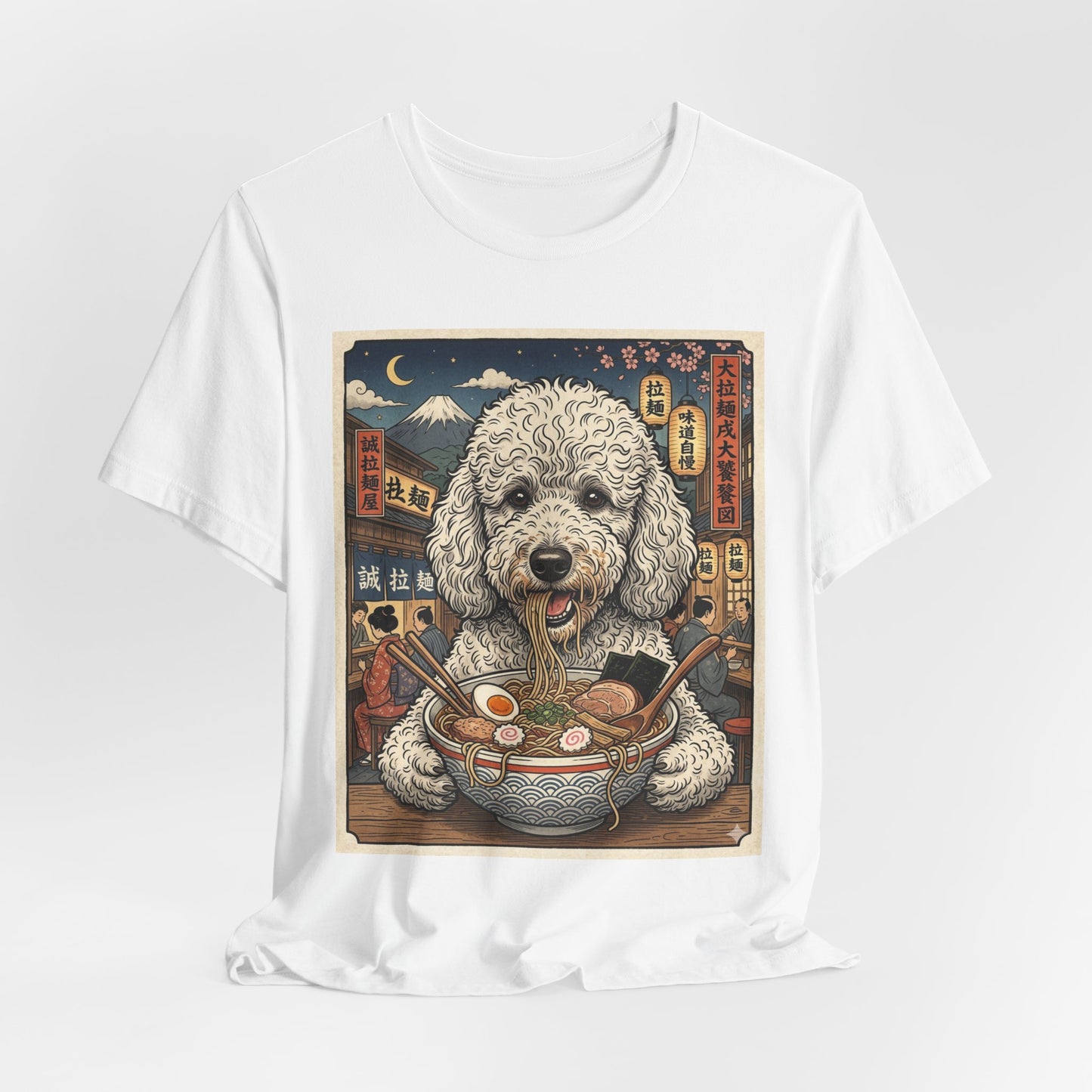Ramen T-Shirt — Cute Miniature Poodle Eating Ramen Graphic Tee