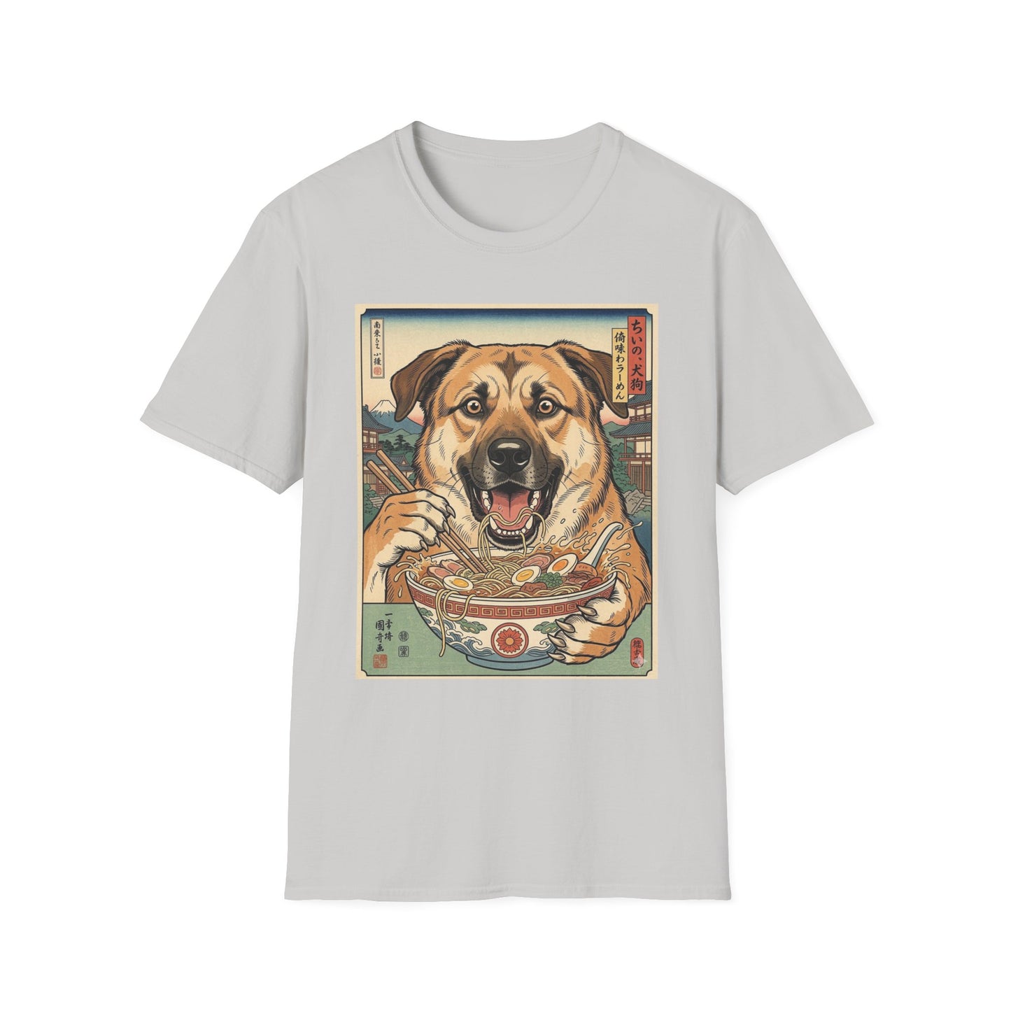 Chinook Dog Ramen Bowl T-Shirt | Japanese Vintage Style