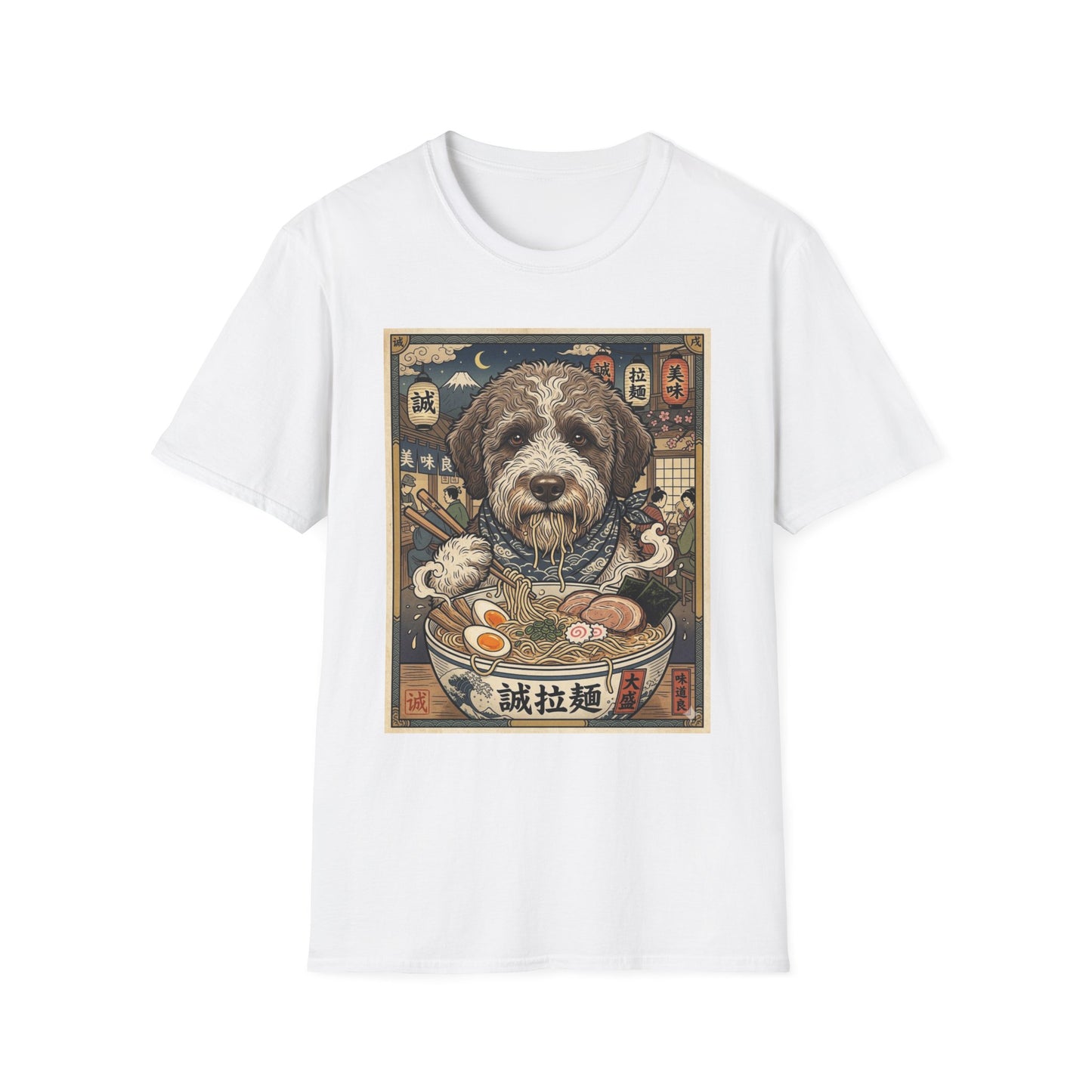 Dog Ramen T-Shirt — Cute Vintage Lagotto Romagnolo Print Noodle Shop Tee