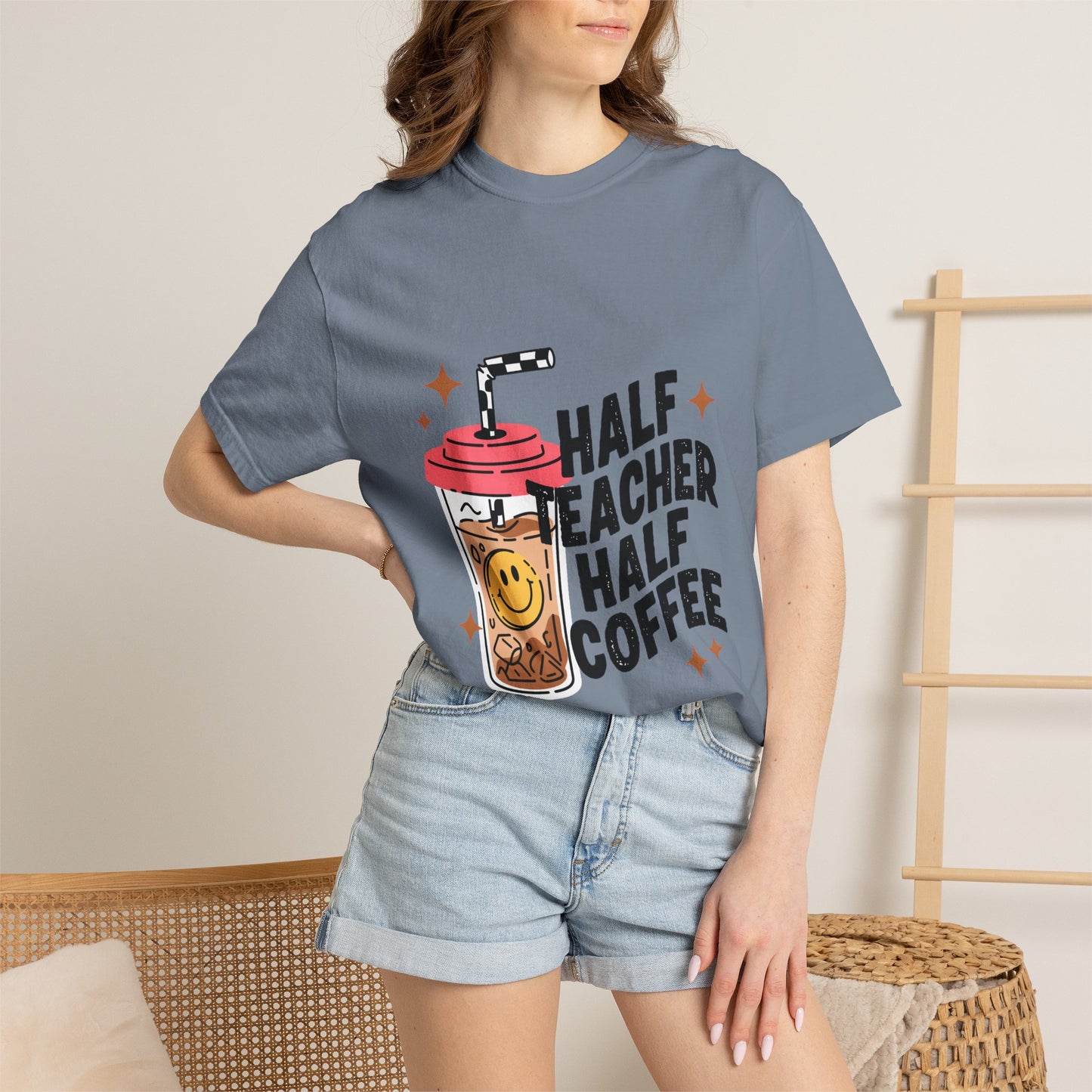 Half Teacher Half Coffee T-shirt | Teacher Coffee Tee