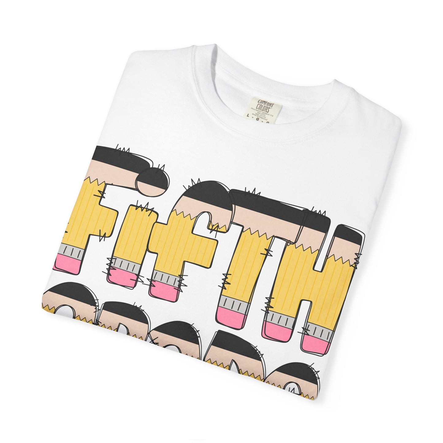Fifth Grade pencil graphic T-shirt | Teacher name customizable