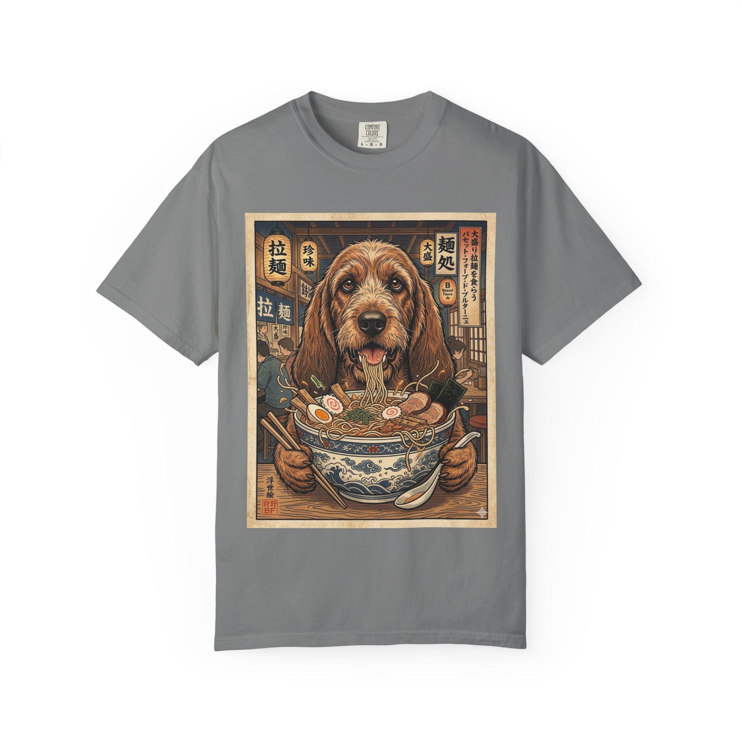 Basset Fauve de Bretagne Dog Eating Ramen Shirt | Ramen Dog T-Shirt