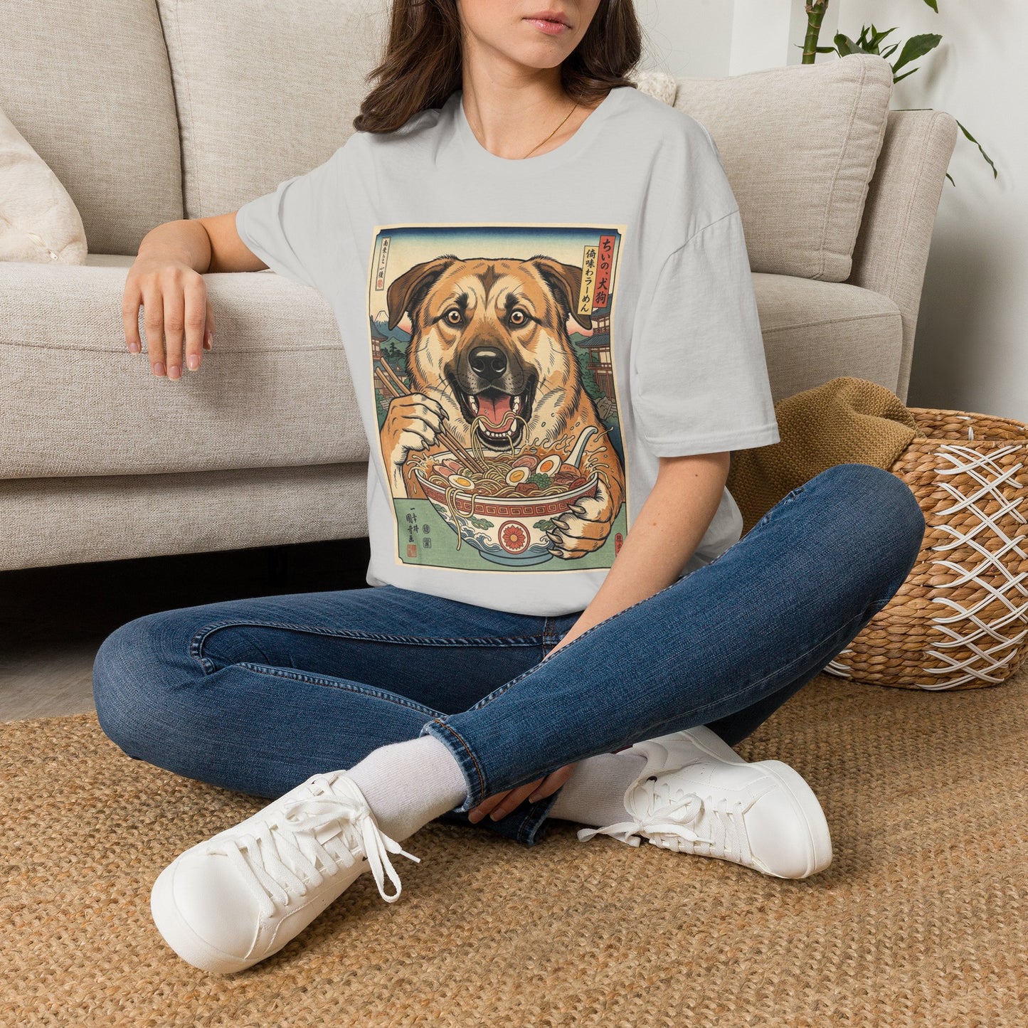 Chinook Dog Ramen Bowl T-Shirt | Japanese Vintage Style
