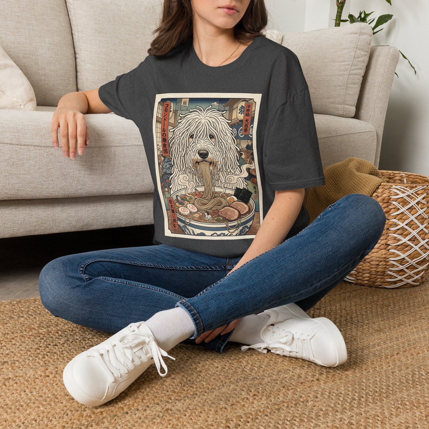 Komondor Dog Ramen T-Shirt — Vintage Japanese-Inspired Pet Graphic Tee