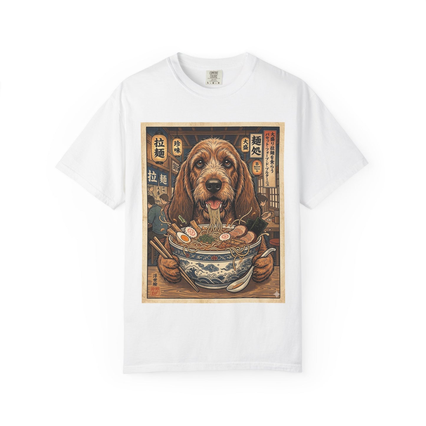 Basset Fauve de Bretagne Dog Eating Ramen Shirt | Ramen Dog T-Shirt