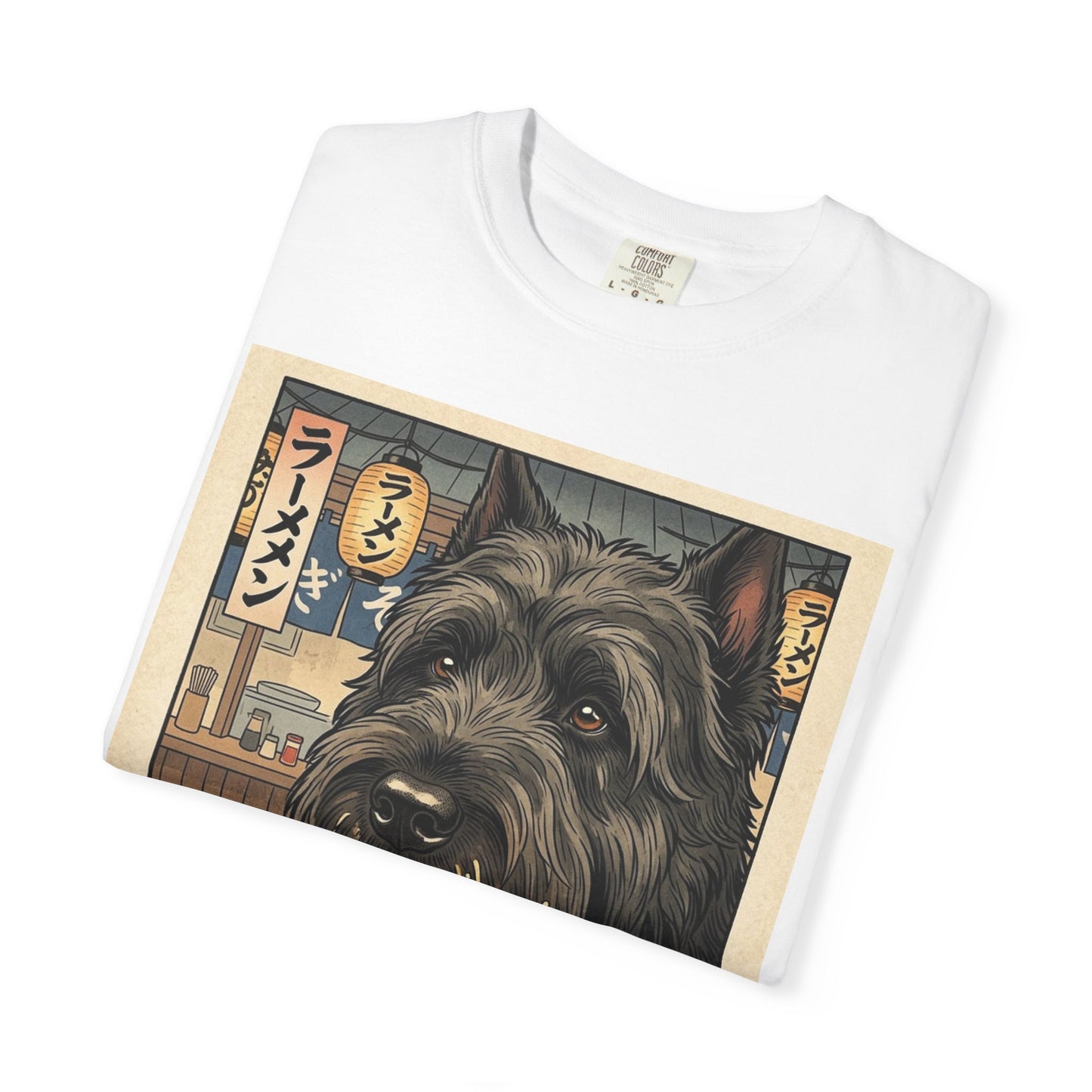 Bouver Des Flandres Terrier Ramen Bowl T-Shirt | Dog Noodle Art
