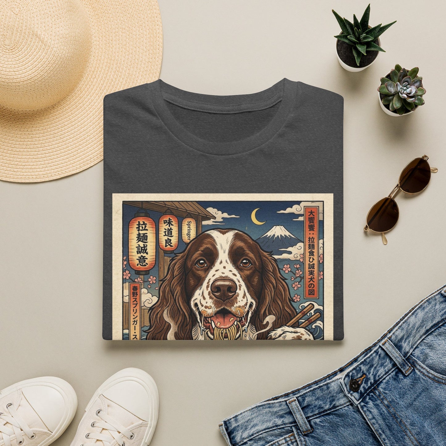 English Springer Spaniel Ramen Tee — Cute Dog Graphic T‑Shirt