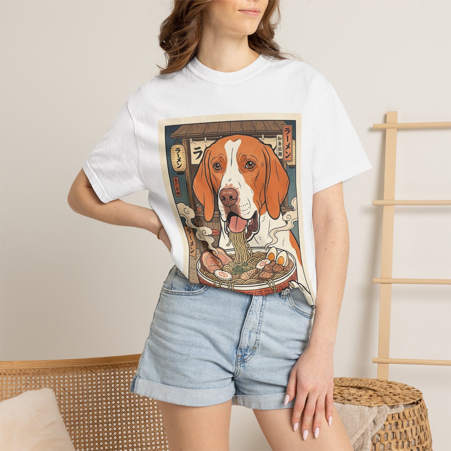 Braque St. Germain Ramen Bowl T-Shirt | Dog Noodle Illustration