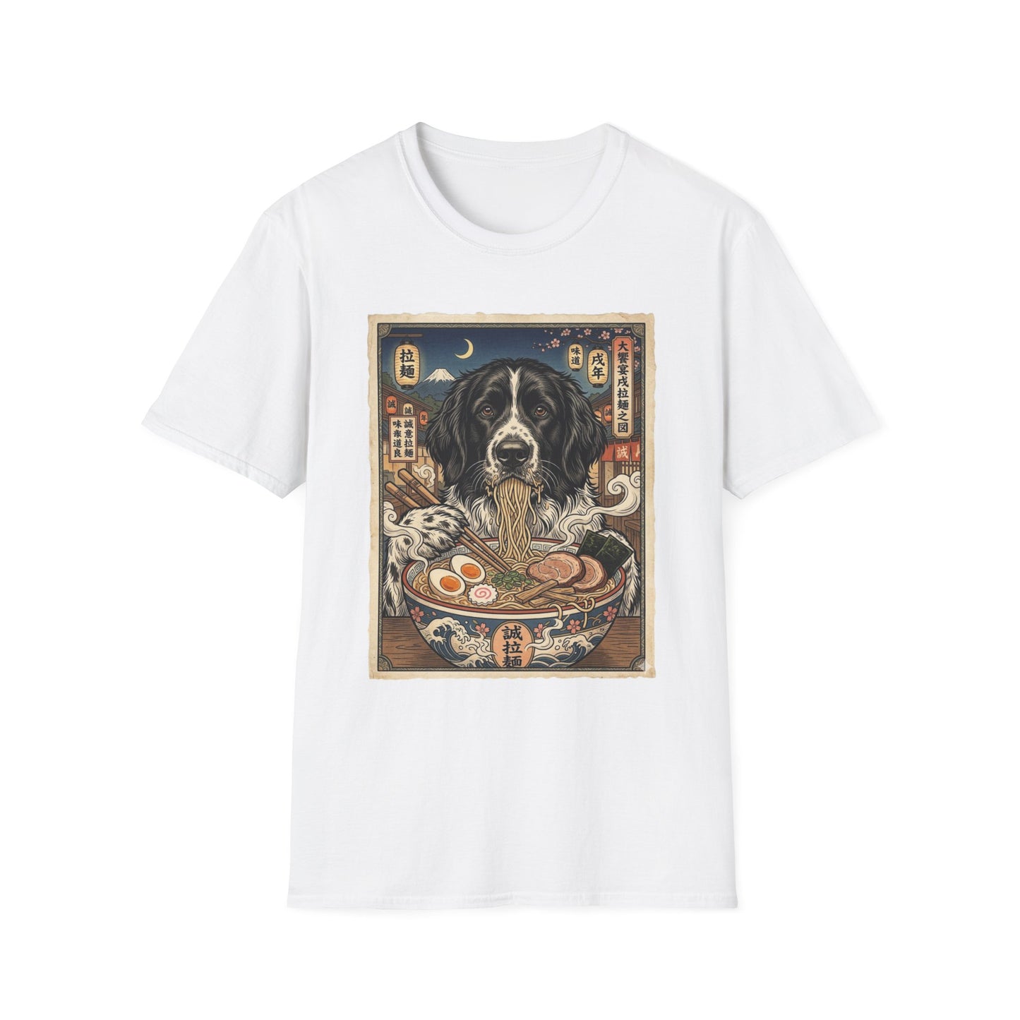 Large Munsterlander Ramen Bowl T-Shirt — Vintage Japanese Dog Art Tee