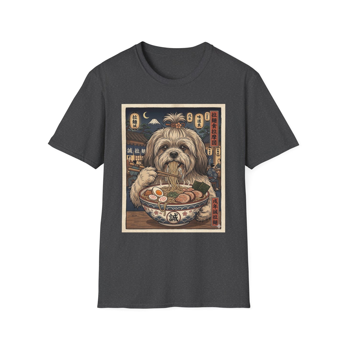 Lhasa Apso Ramen Tee — Vintage Japanese Dog Graphic T-Shirt