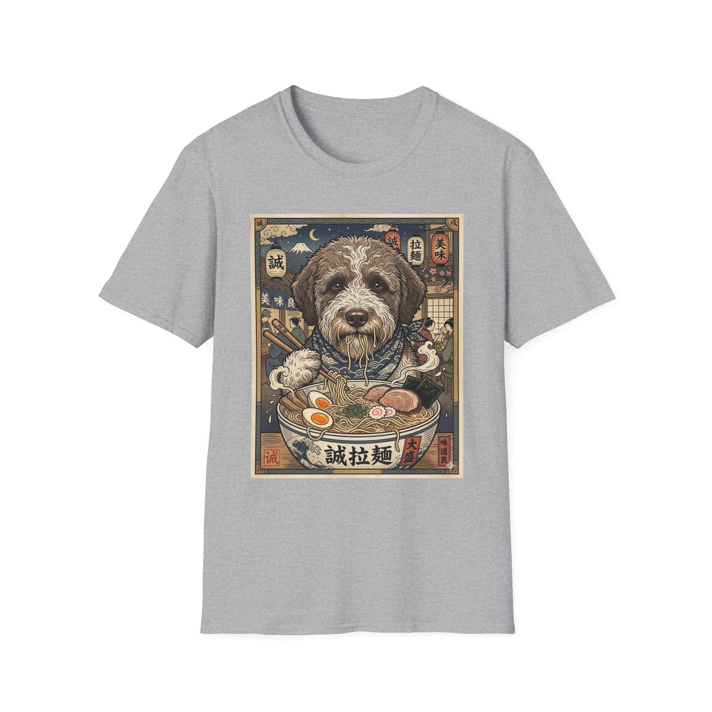 Dog Ramen T-Shirt — Cute Vintage Lagotto Romagnolo Print Noodle Shop Tee