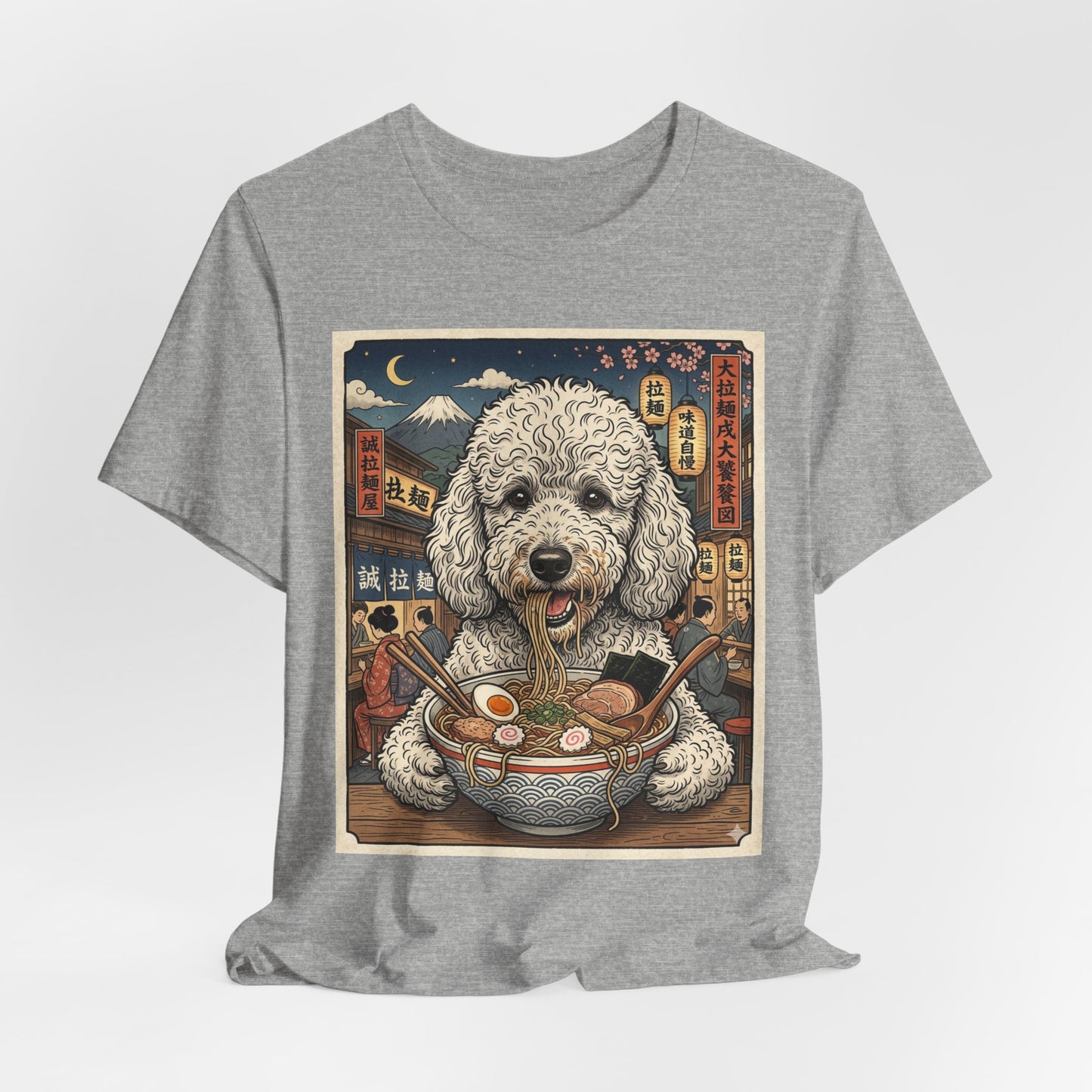 Ramen T-Shirt — Cute Miniature Poodle Eating Ramen Graphic Tee