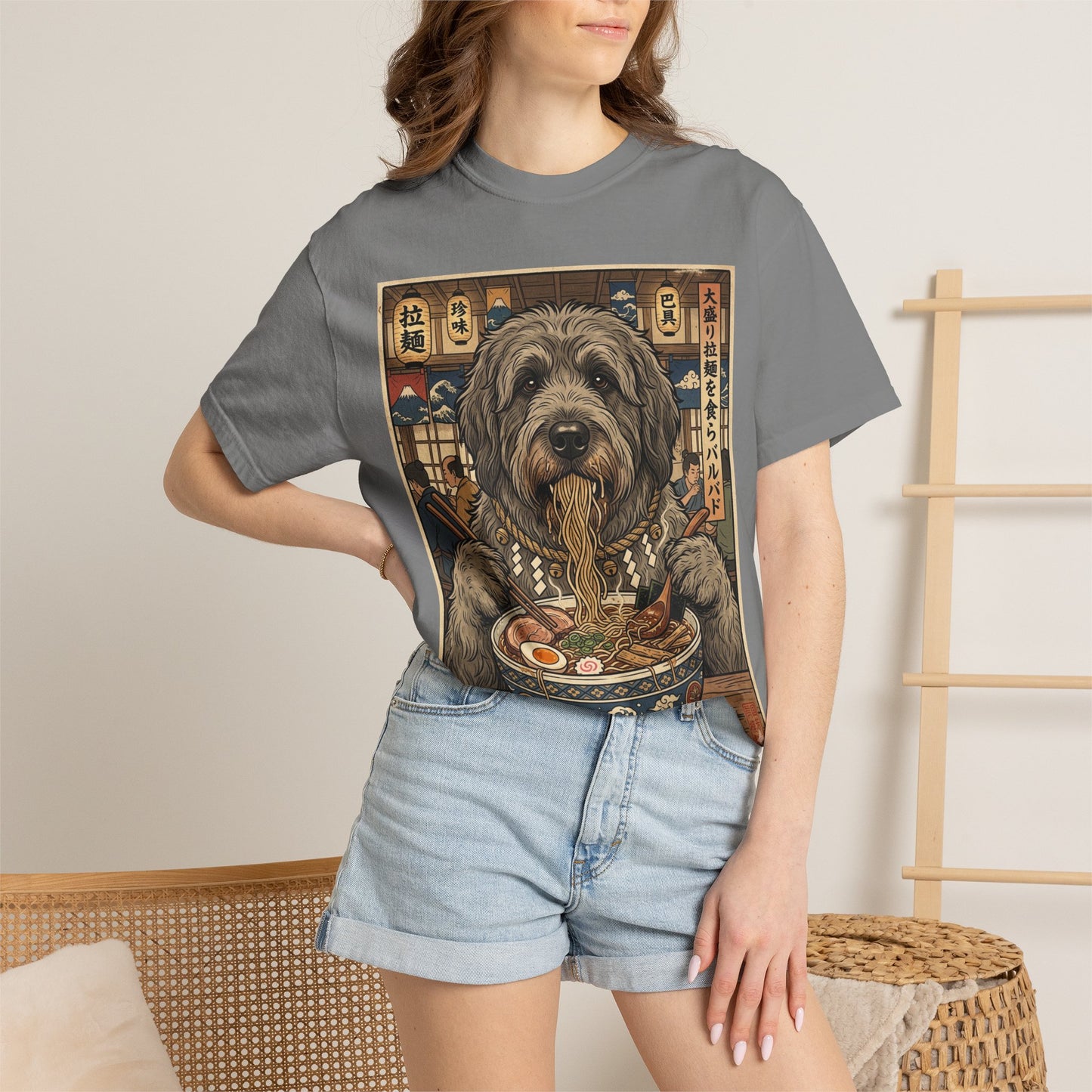 Barbado da Terceira Ramen Dog Illustration T-shirt