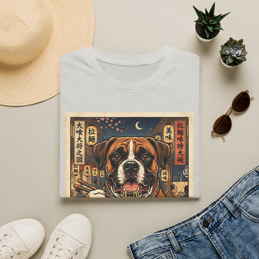 Boxer Dog Ramen Bowl T-Shirt | Japanese Ukiyo-e Style
