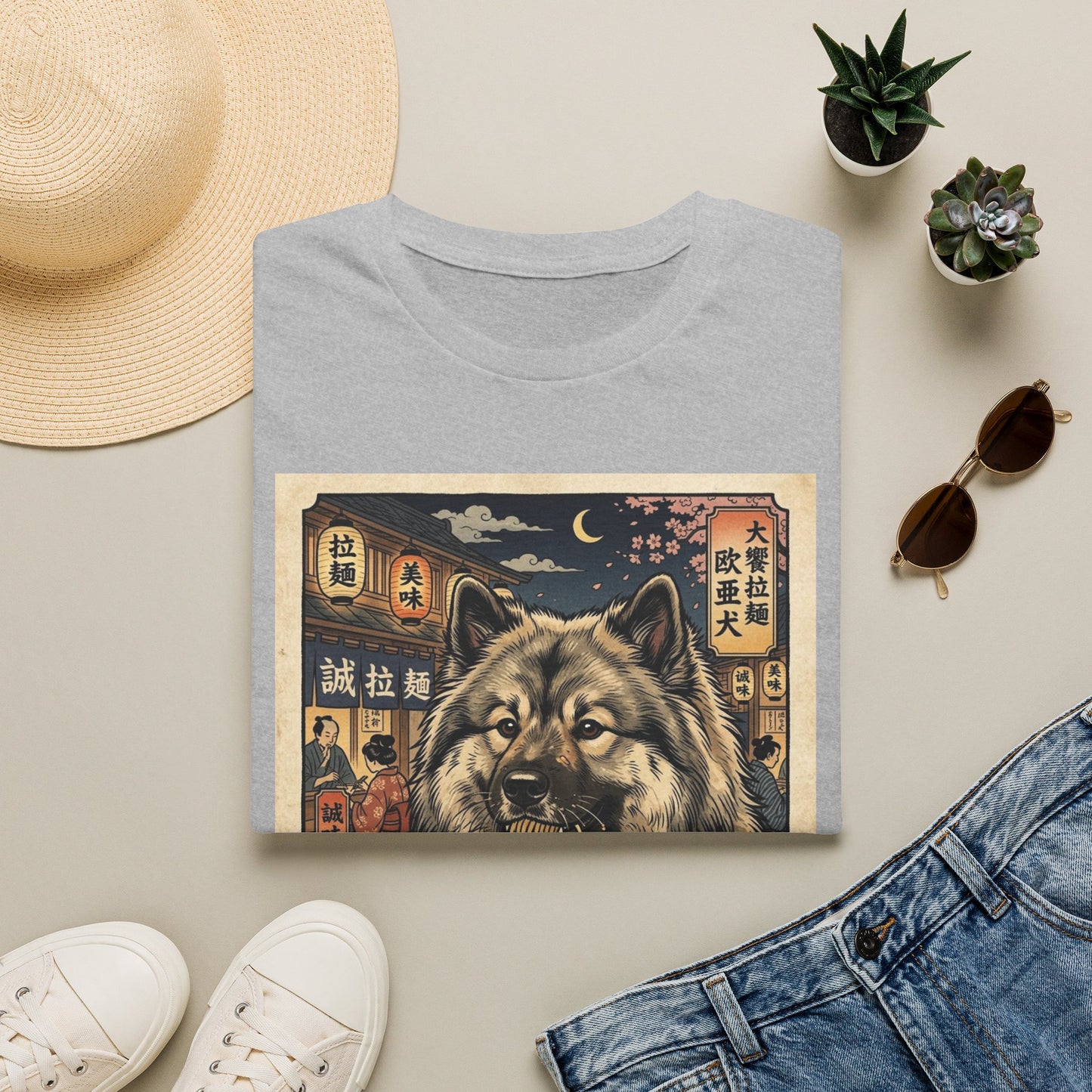 Eurasier Dog Ramen Night T-Shirt — Vintage Japanese Street Art Tee