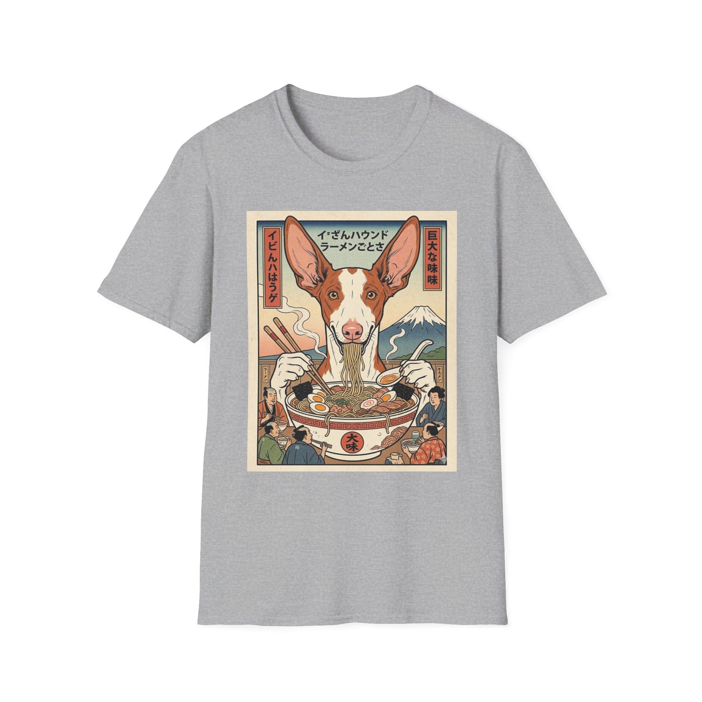 Ibizan Hound dog Eating Ramen Unisex Softstyle T-Shirt