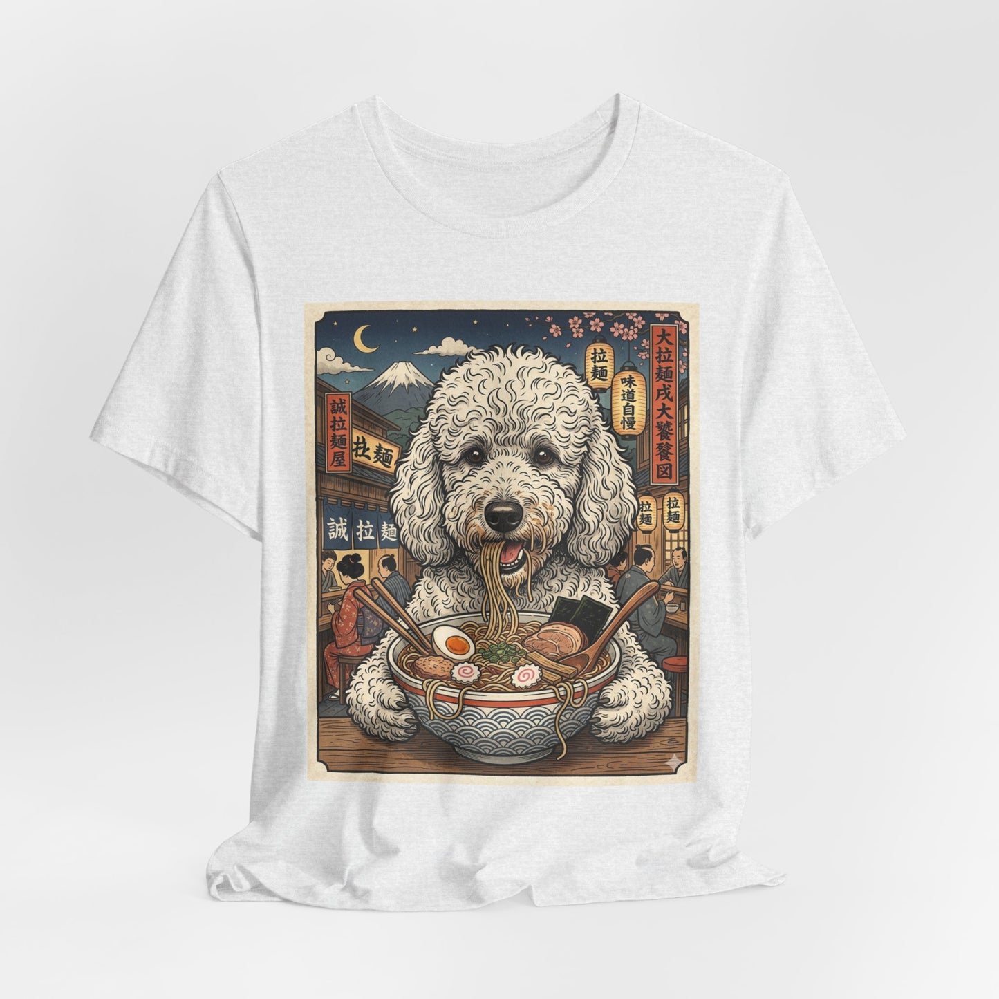 Ramen T-Shirt — Cute Miniature Poodle Eating Ramen Graphic Tee