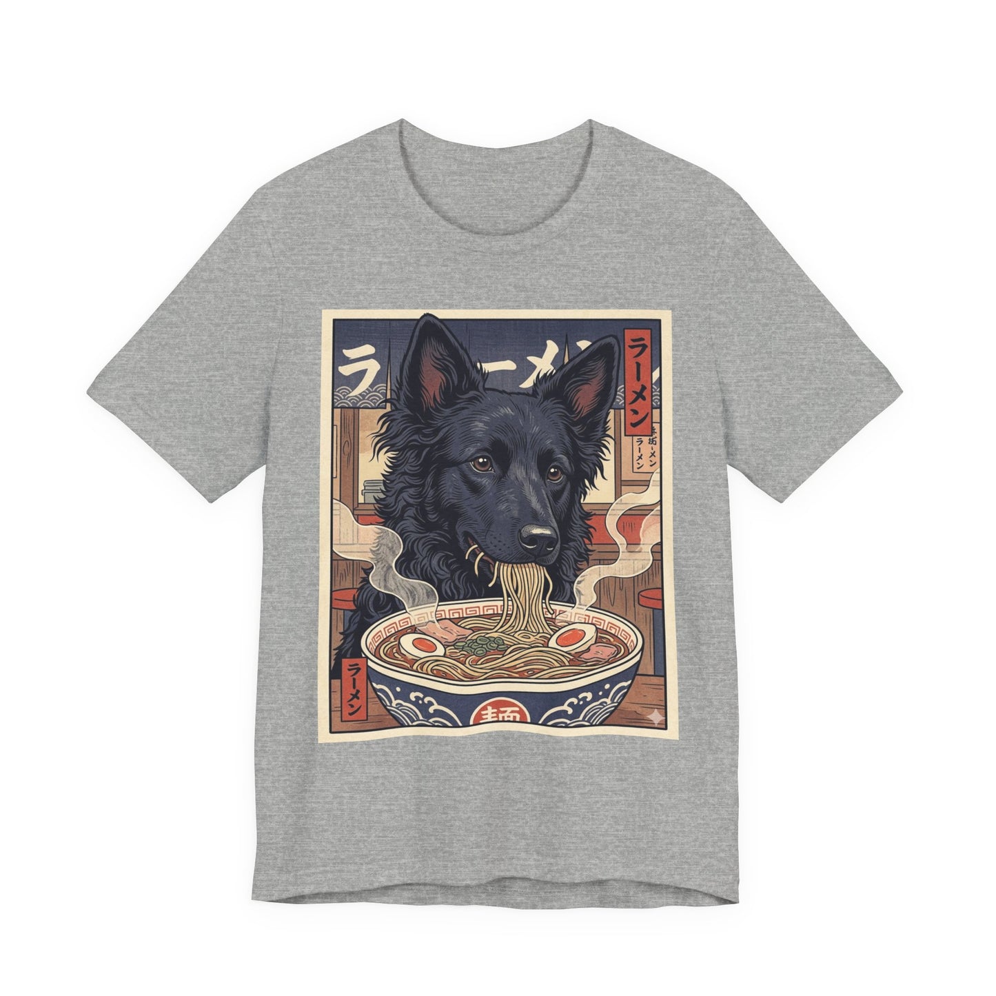 Ramen Dog T‑Shirt — Mudi Enjoying Steamy Ramen Graphic Tee