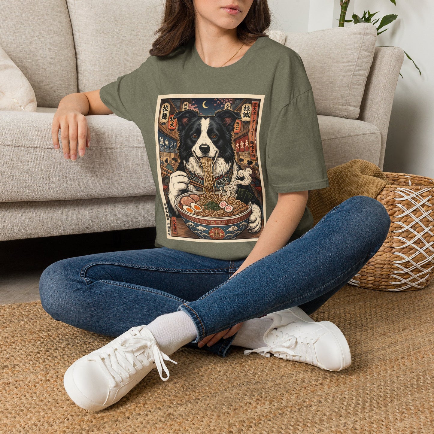 Border Collie Ramen Noodle Shirt | Dog Noodle Bowl Tee