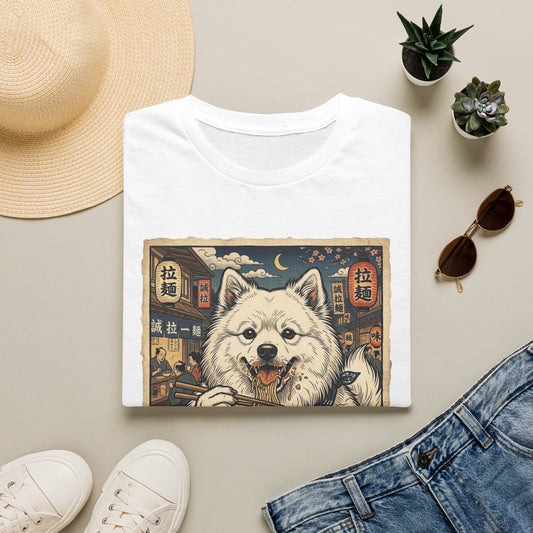 Ramen DogT-Shirt — Cute German Spitz Dog Eating Ramen Vintage Illustration