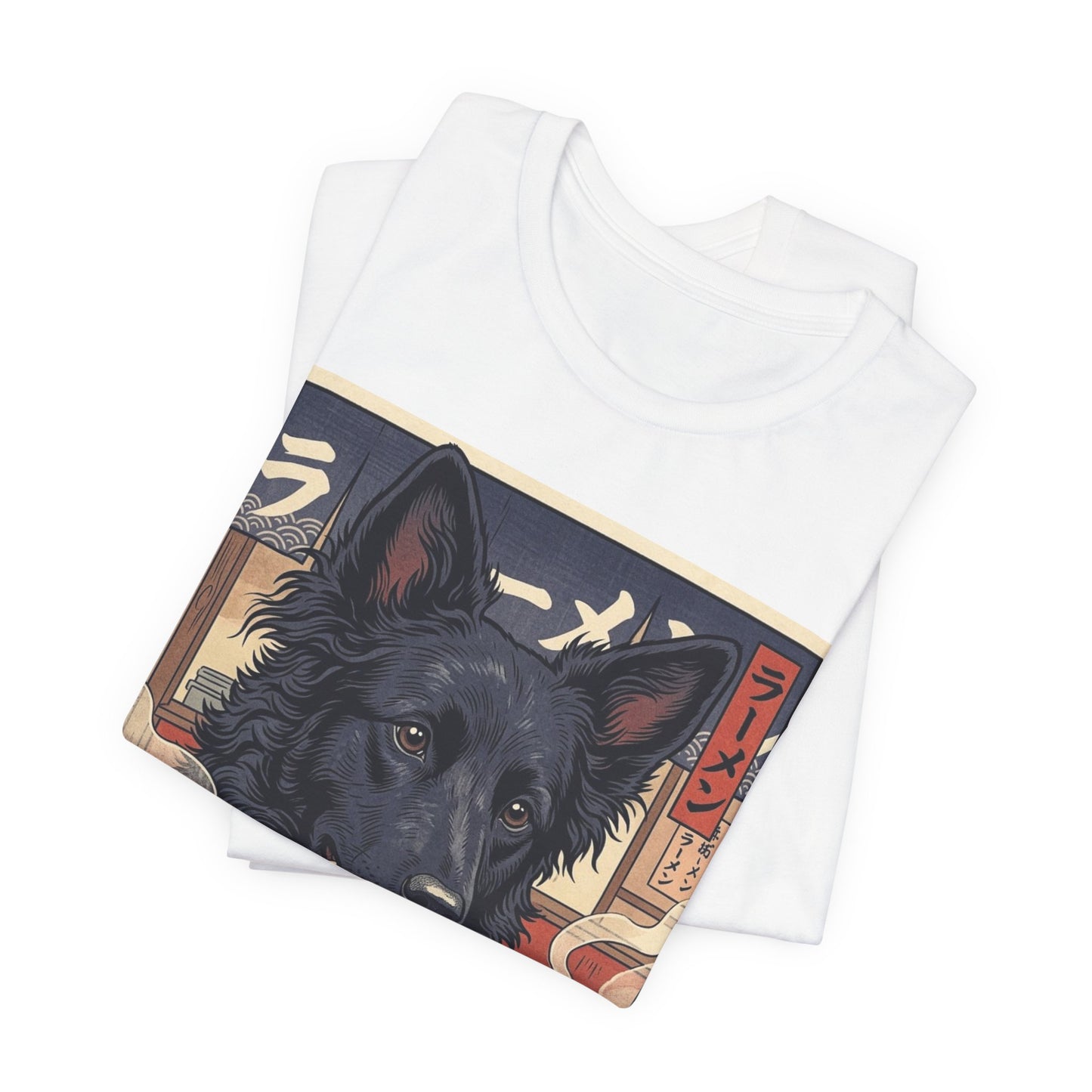 Ramen Dog T‑Shirt — Mudi Enjoying Steamy Ramen Graphic Tee