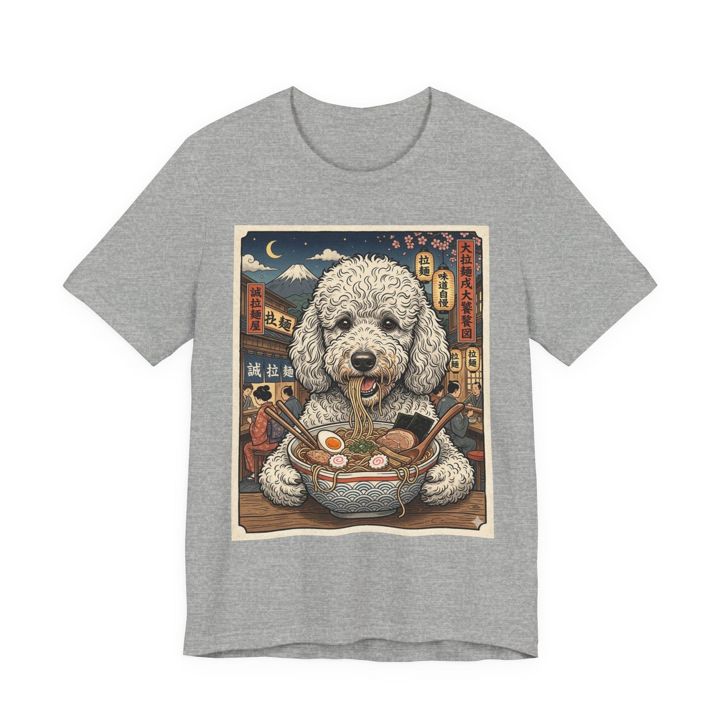 Ramen T-Shirt — Cute Miniature Poodle Eating Ramen Graphic Tee