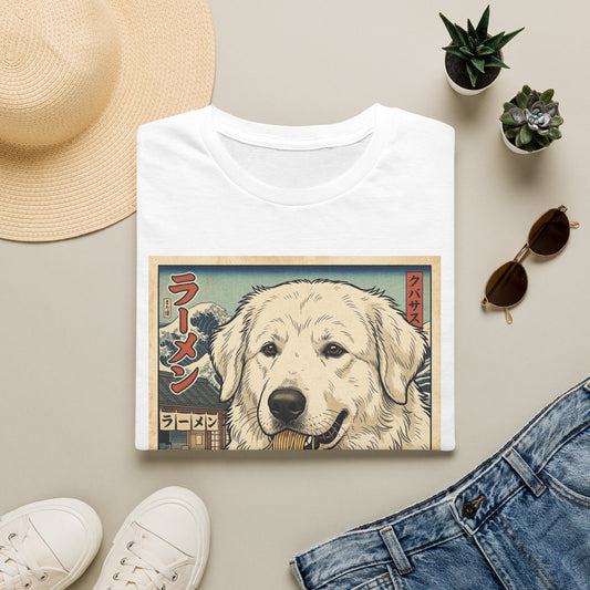 Ramen Dog T-Shirt — Cute Japanese-Inspired Kuvasz Eating Ramen Graphic Tee