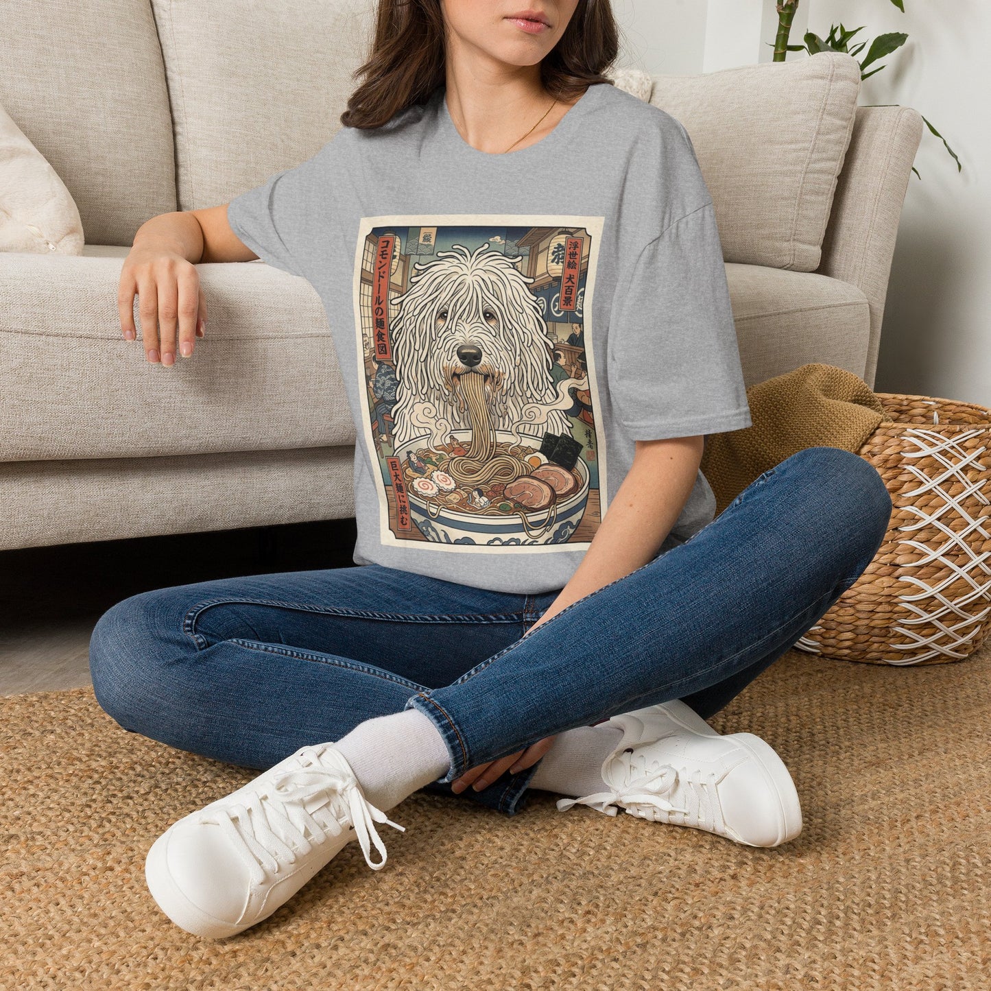 Komondor Dog Ramen T-Shirt — Vintage Japanese-Inspired Pet Graphic Tee
