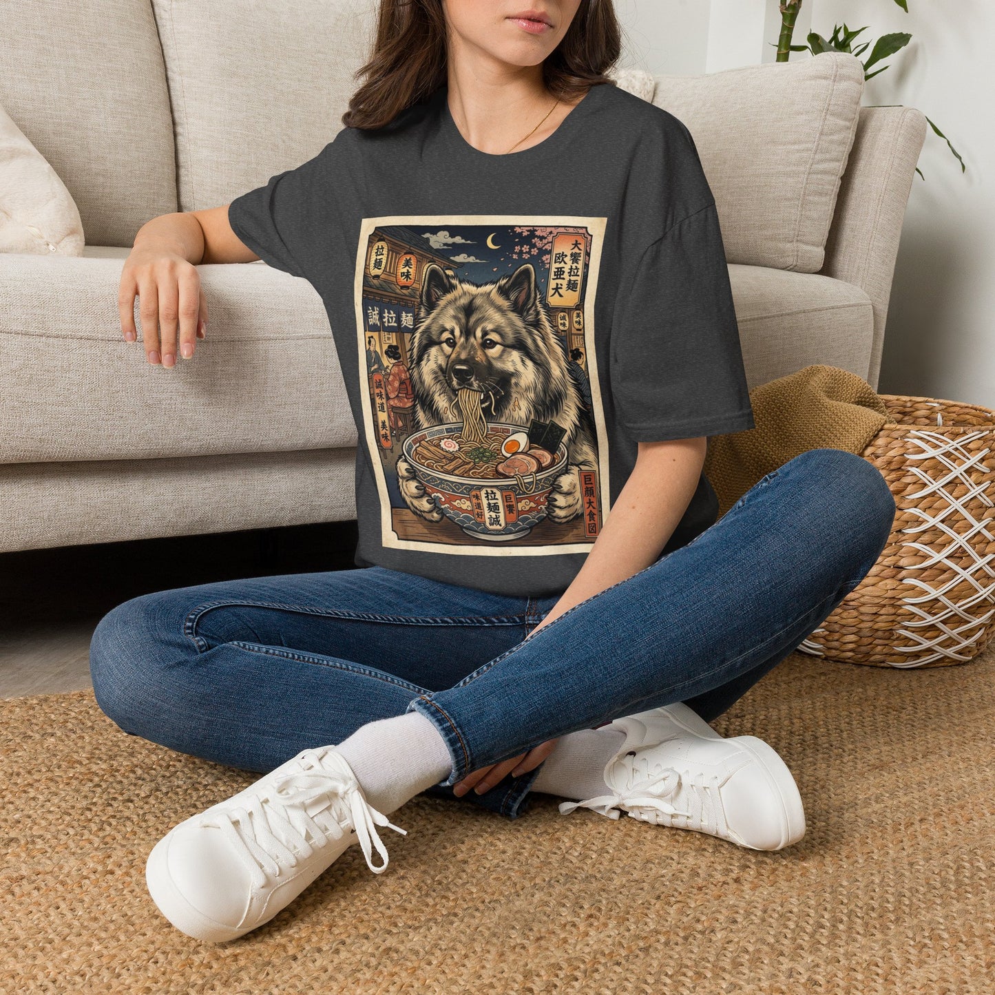 Eurasier Dog Ramen Night T-Shirt — Vintage Japanese Street Art Tee