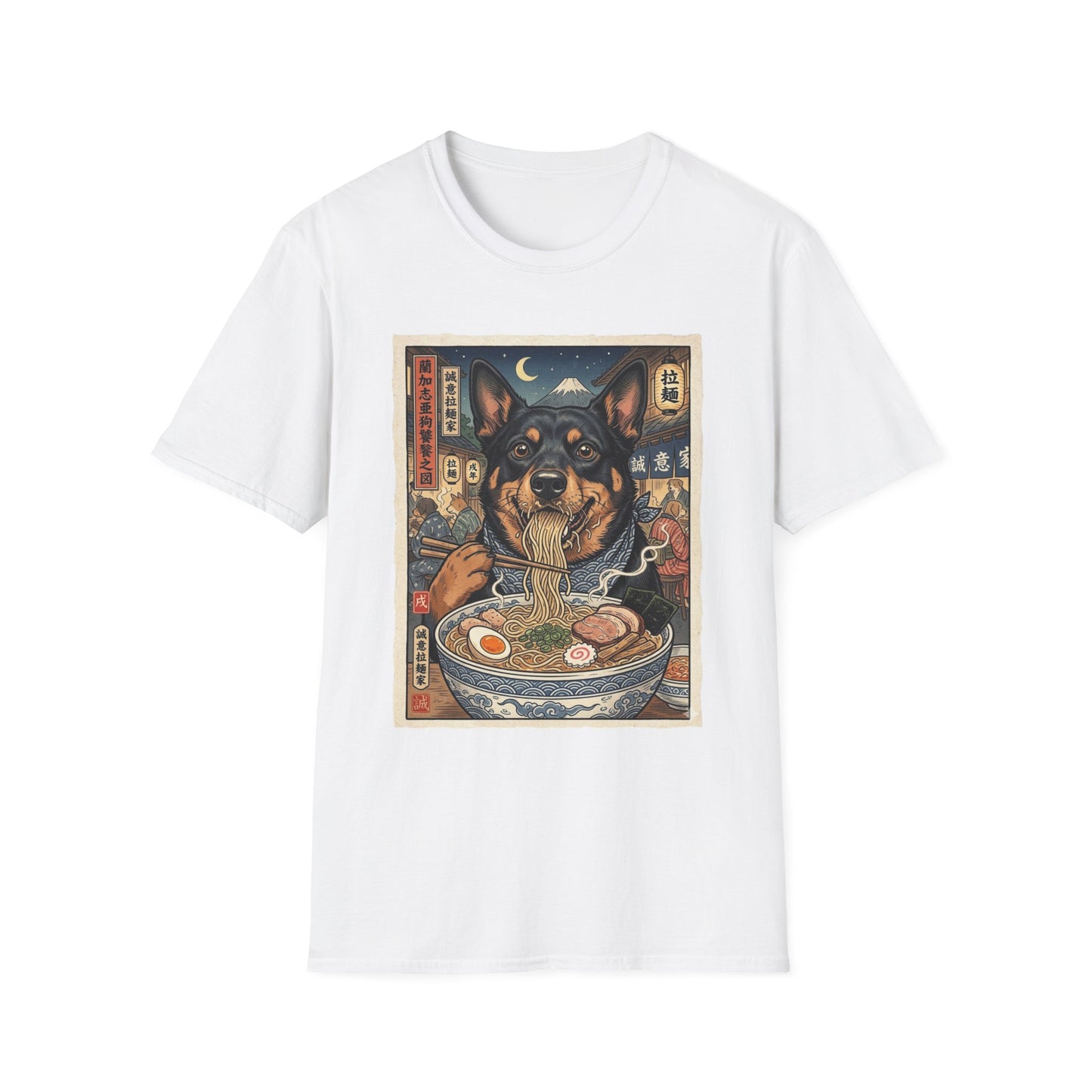 Ramen Night Lancashire Heeler T‑Shirt — Cute Japanese Street Art Dog Tee