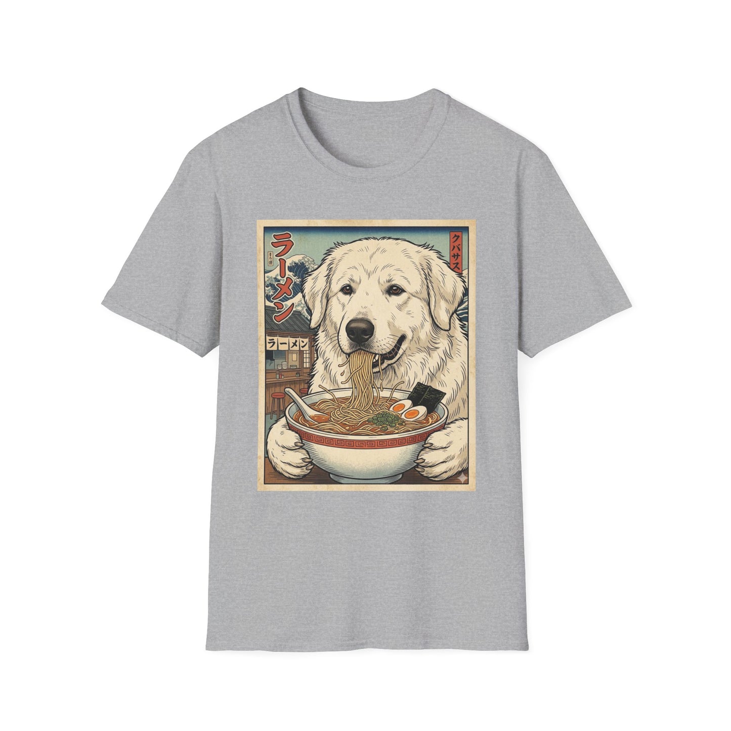 Ramen Dog T-Shirt — Cute Japanese-Inspired Kuvasz Eating Ramen Graphic Tee