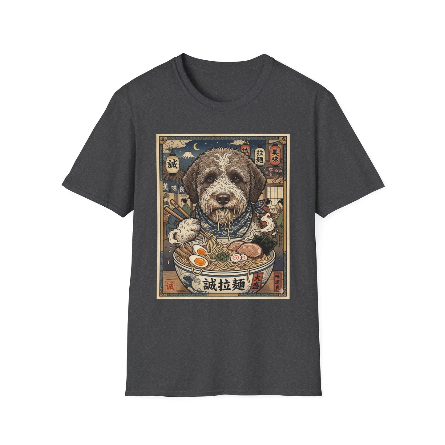 Dog Ramen T-Shirt — Cute Vintage Lagotto Romagnolo Print Noodle Shop Tee