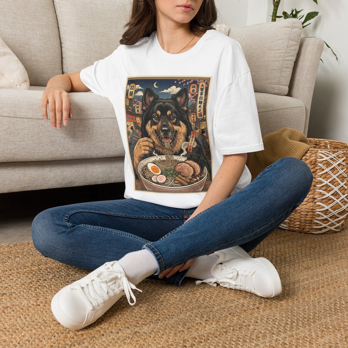 Ramen Night Lapponian Herder T-Shirt — Japanese Street Art Dog Tee